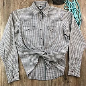 Rockies Women’s Western Purple Snap Button Shirt Sz M